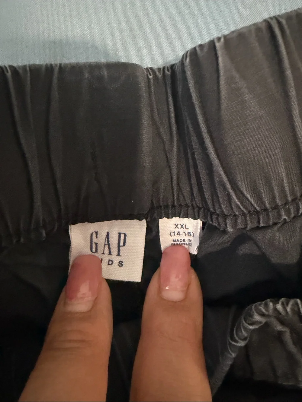 Boys Black Cargo Pants - Elastic Waist